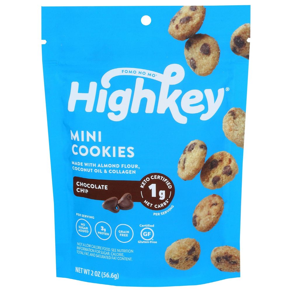 Highkey Chocolate Chip Mini Cookies, 2 Ounce -- 6 Per Case