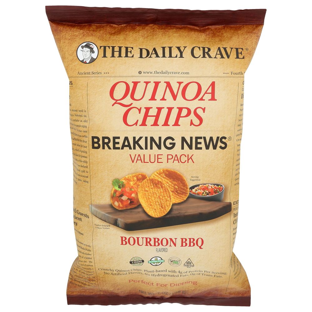 The Daily Crave Bourbon Bbq Quinoa Chips - Value Pack, 7 Ounce -- 6 Per Case