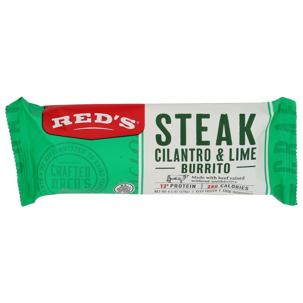 Reds Steak Cilantro And Lime Burrito, 4.5 Ounce -- 12 Per Case