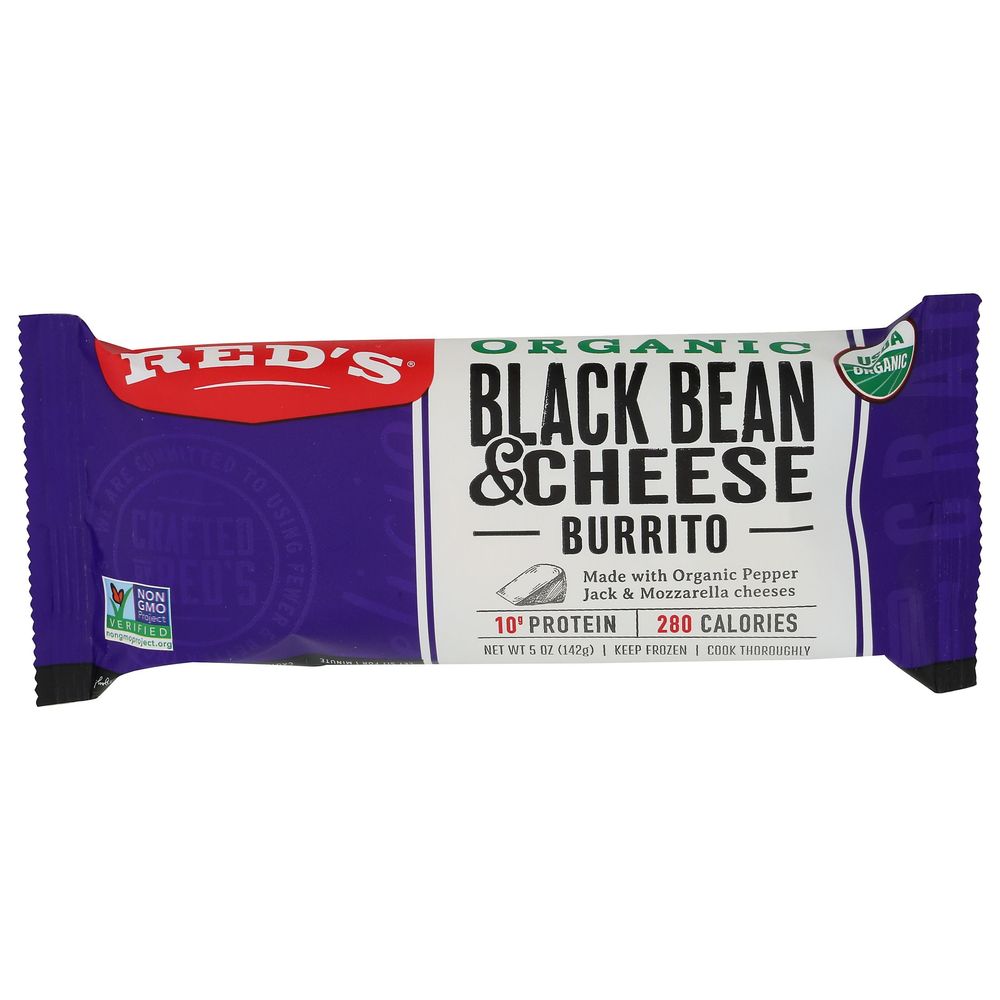 Reds Organic Black Bean And Cheese Burrito, 5 Ounce -- 12 Per Case