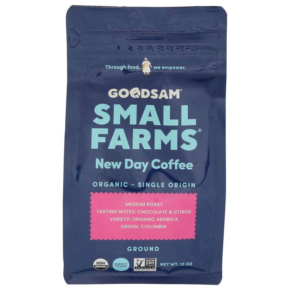 Goodsam Small Farms Organic Ground Medium Roast New Day Coffee, 12 Ounce -- 6 Per Case