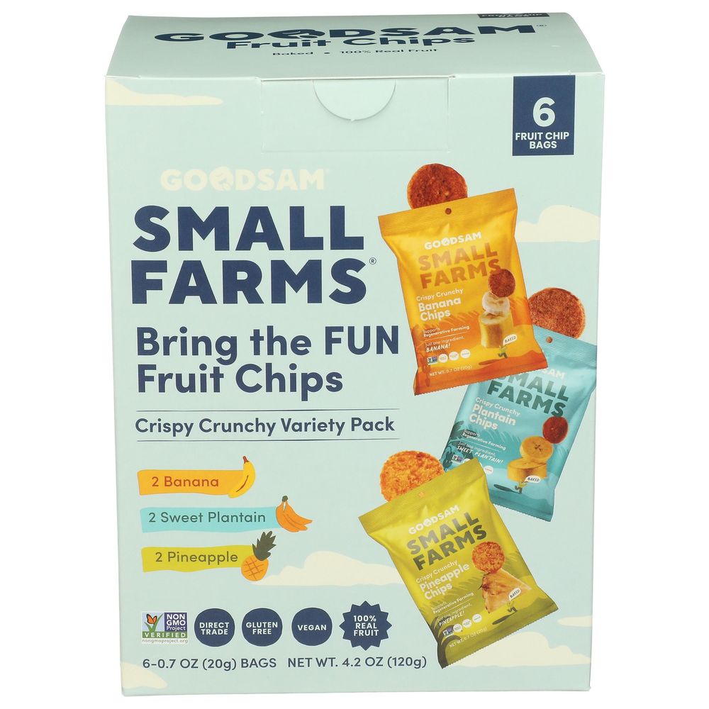 Small Farms Pineapple Banana Plantain Crispy Crunchy Fruit Chips - Variety Pack
