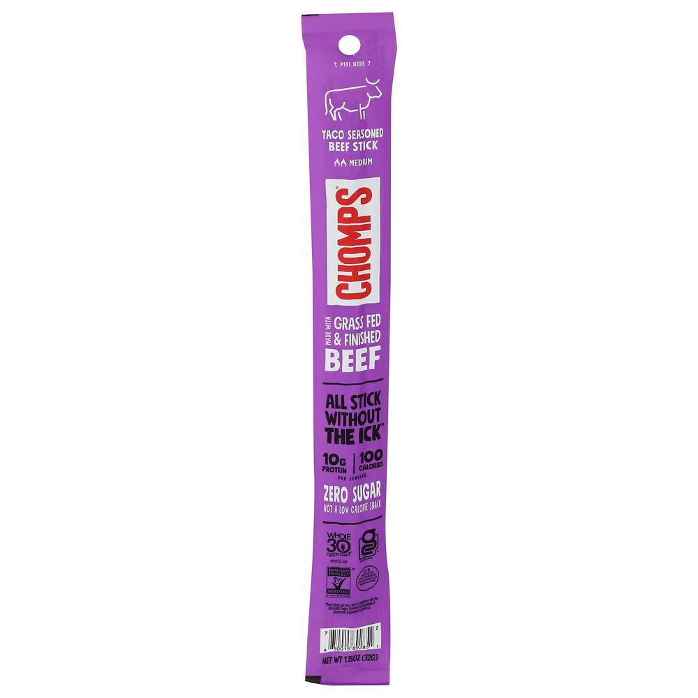 Chomps Taco Seasoned Beef Stick, 1.15 Ounce -- 24 Per Case