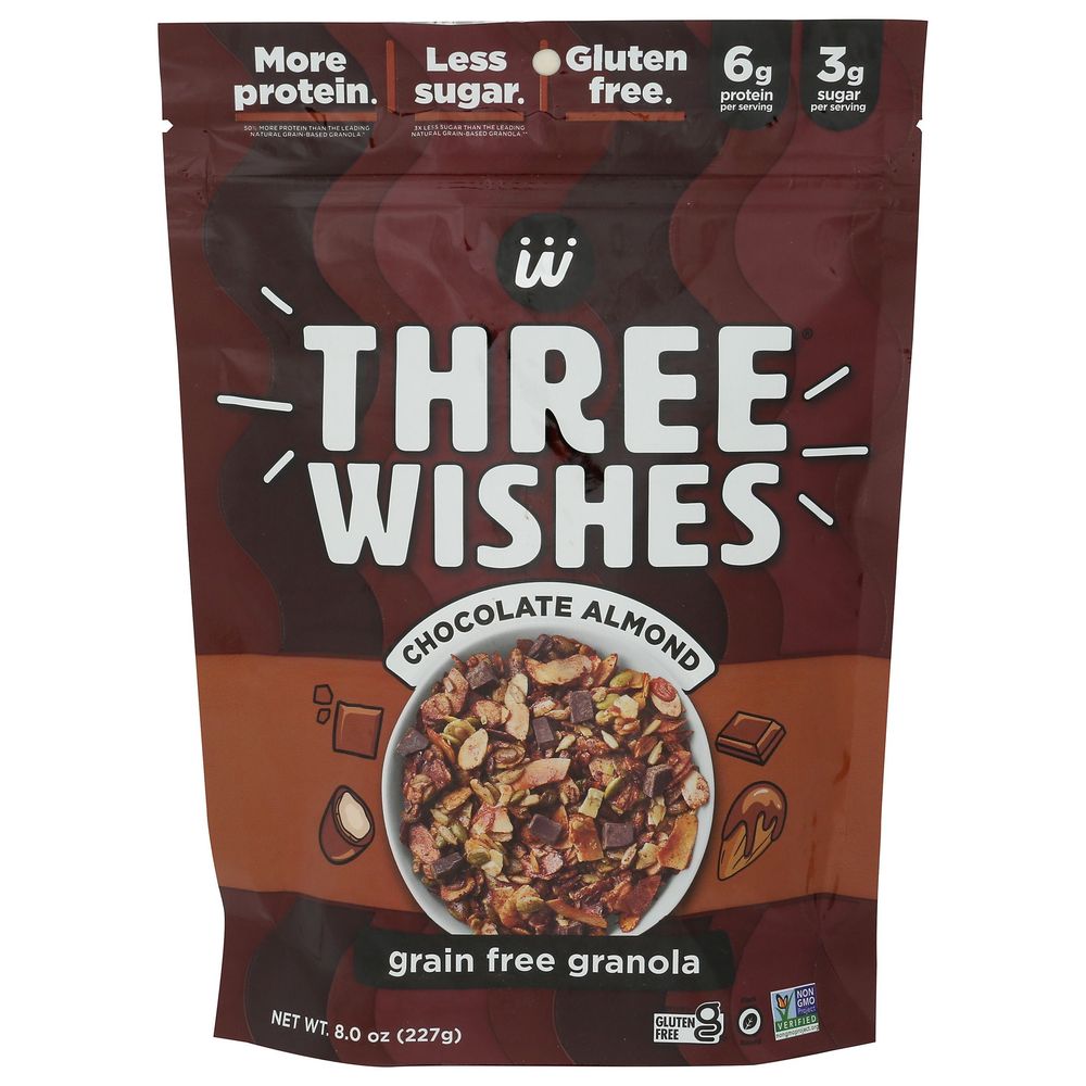 Three Wishes Chocolate Almond Grain Free Granola, 8 Ounce -- 8 Per Case