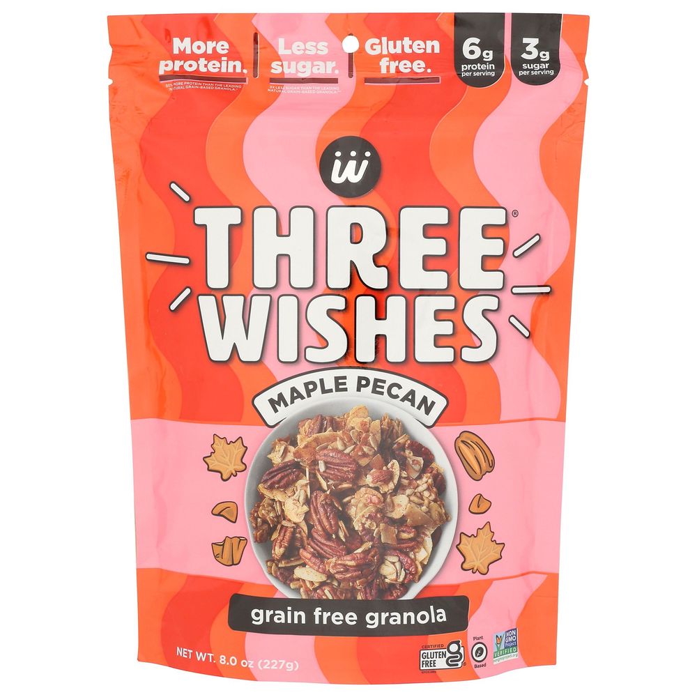 Three Wishes Maple Pecan Grain Free Granola, 8 Ounce -- 8 Per Case
