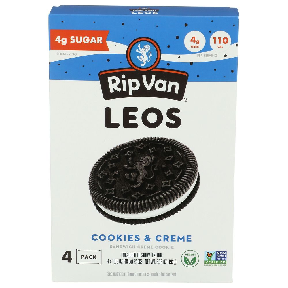 Rip Van Leos Cookies And Creme Sandwich Cookies, 6.77 Ounce -- 6 Per Case