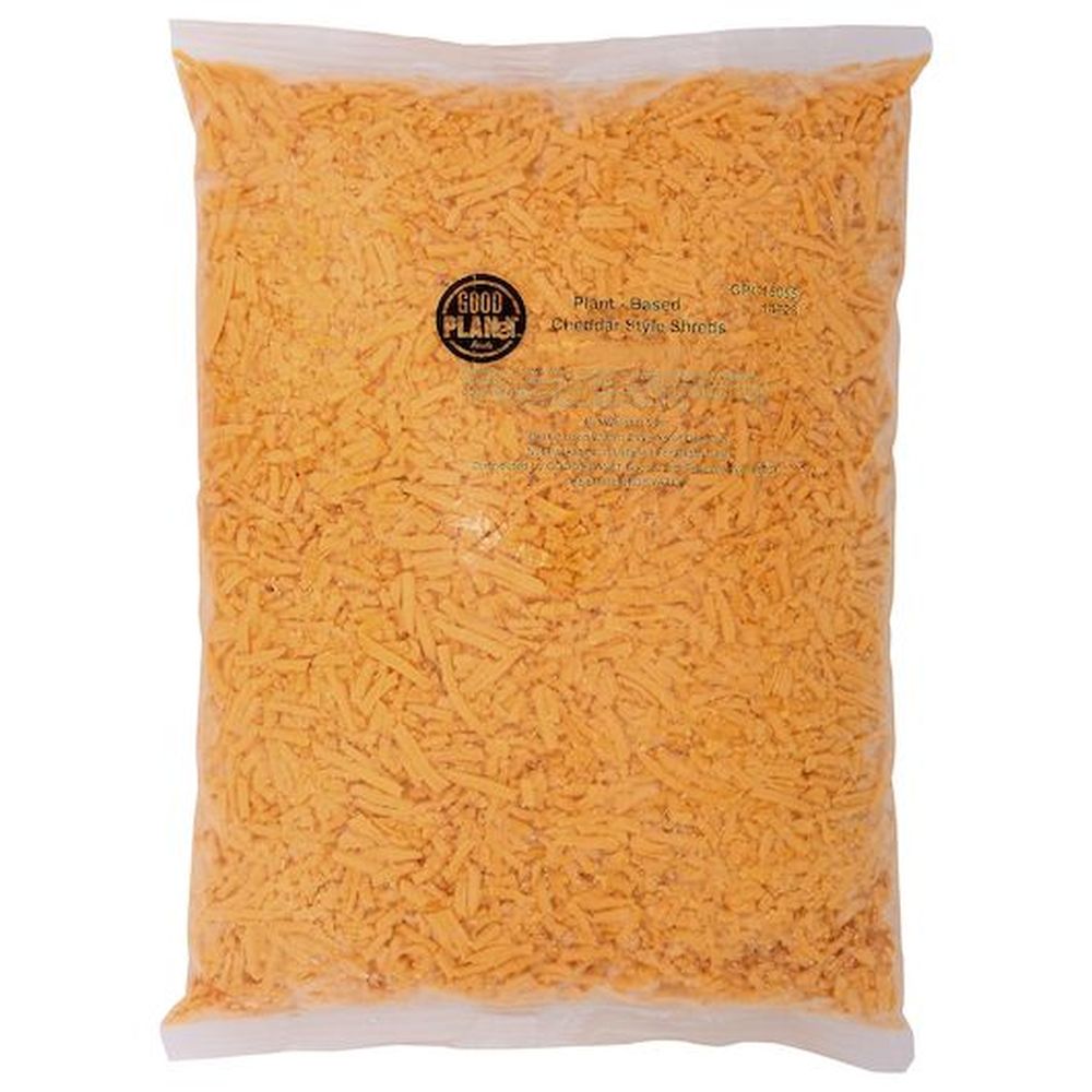 Good Planet Foods Plant Based Cheddar Cheese Shreds, 5 Pound -- 4 Per Case