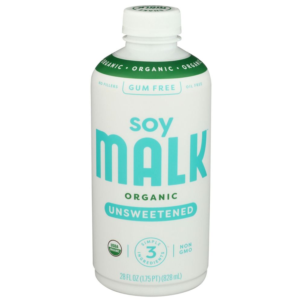 Malk Organic Unsweetened Soy Milk, 28 Fluid Ounce -- 6 Per Case