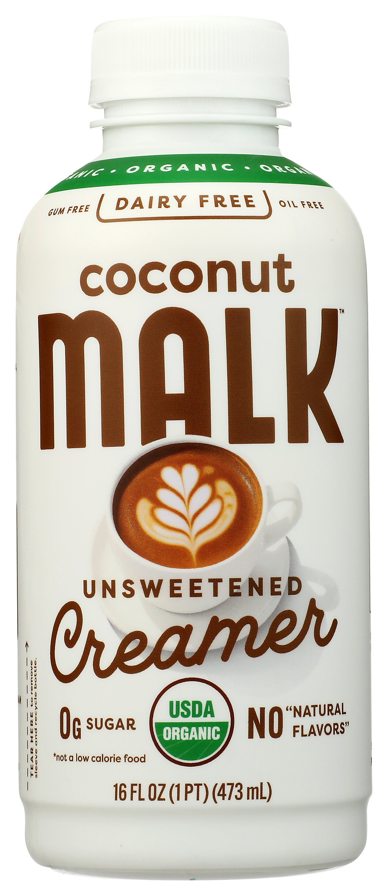 Malk Unsweetened Coconut Milk Creamer 16 Fluid Ounce. -- 12 Per Case