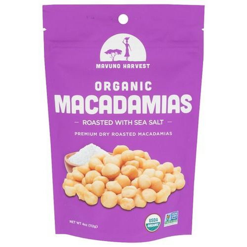 Mavuno Harvest Organic Roasted Macadamias Nuts With Sea Salt, 4 Ounce -- 6 Per Case