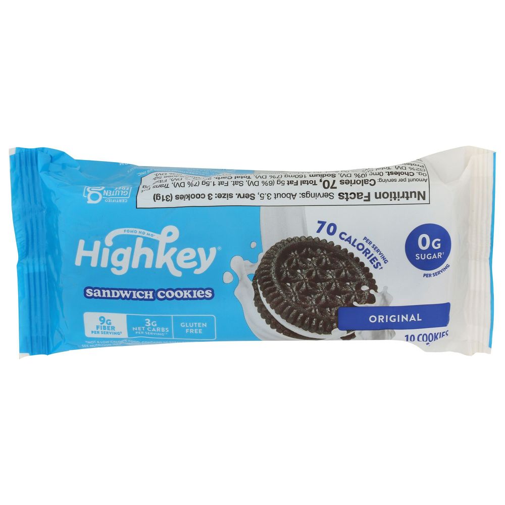 Highkey Original Sandwich Cookies, 3.63 Ounce -- 9 Per Case