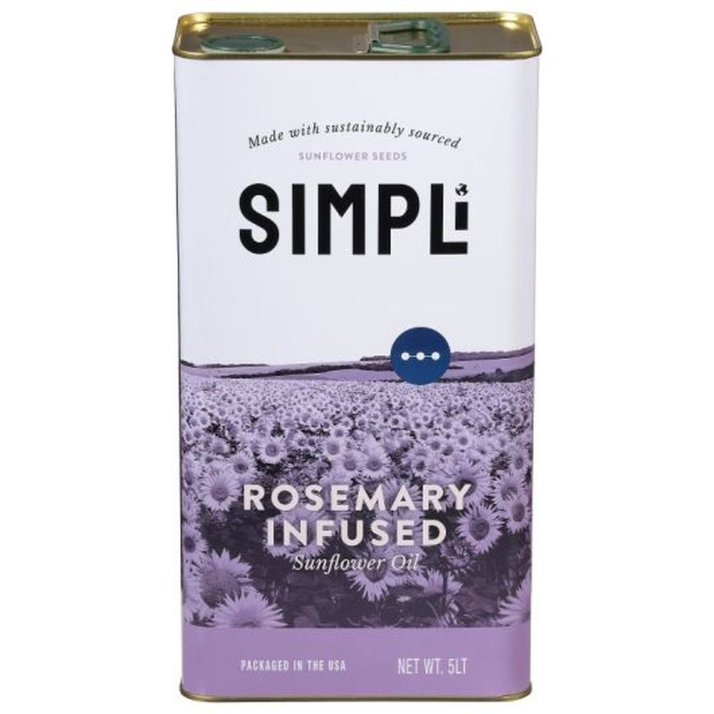 Simpli Rosemary Infused High Oleic Sunflower Oil, 5 Liter -- 4 Per Case