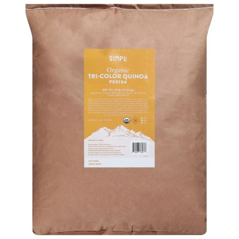 Simpli Organic Tri-color Quinoa - Bulk, 25 Pound