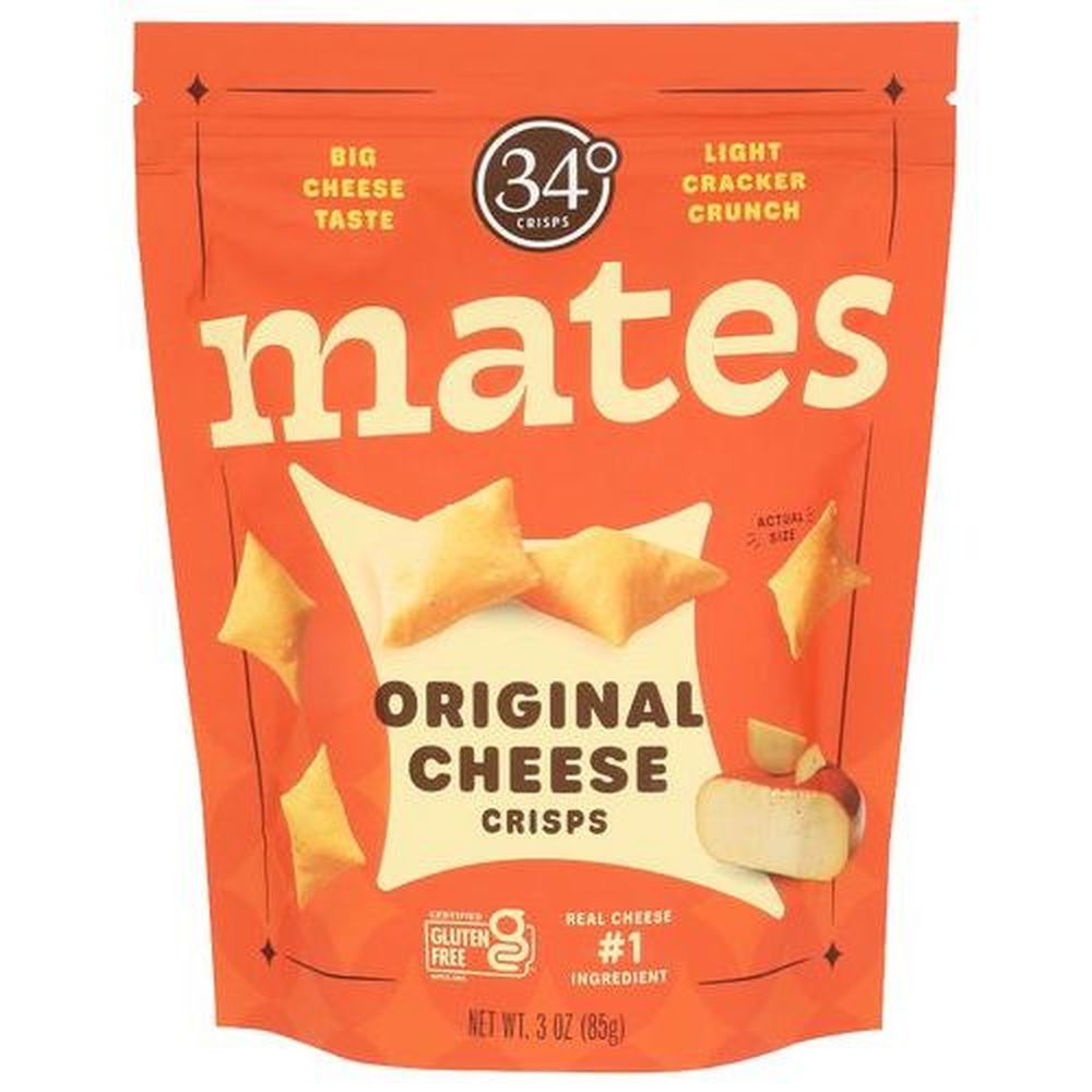 34 Degrees Mates Original Cheese Crisps, 3 Ounce -- 12 Per Case