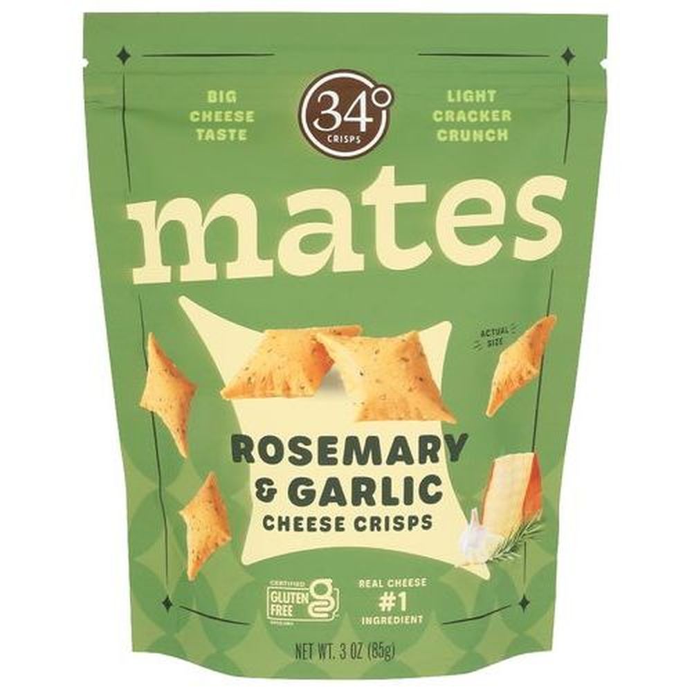 34 Degrees Mates Rosemary And Garlic Cheese Crisps, 3 Ounce -- 12 Per Case