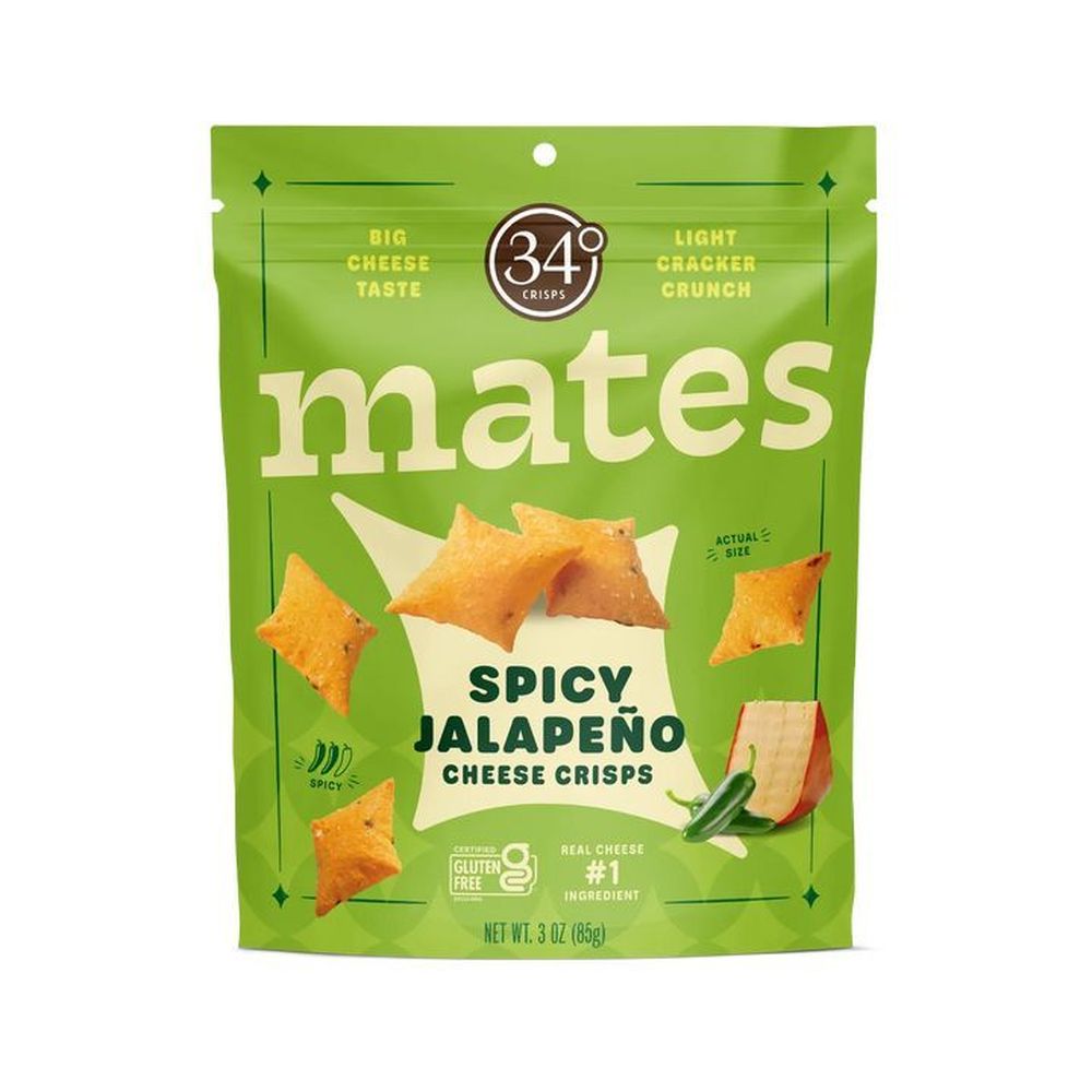 34 Degrees Mates Spicy Jalapeno Cheese Crisps, 3 Ounce -- 12 Per Case