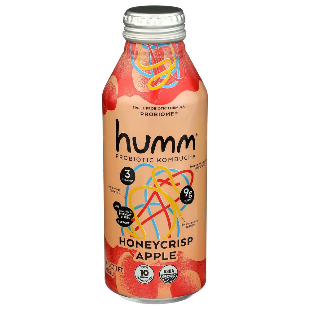 Humm Organic Honeycrisp Apple Kombucha, 16 Fluid Ounce -- 6 Per Case