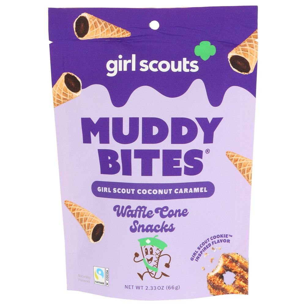 Muddy Bites Coconut Caramel Waffle Cone Snack, 2.33 Ounce -- 12 Per Case