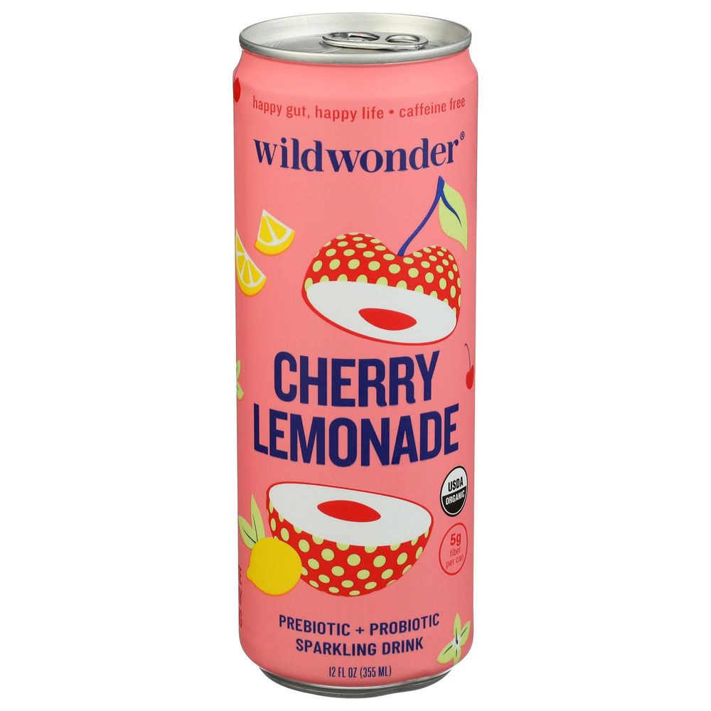 Wildwonder Organic Cherry Lemonade Sparkling Drink, 12 Fluid Ounce -- 12 Per Case