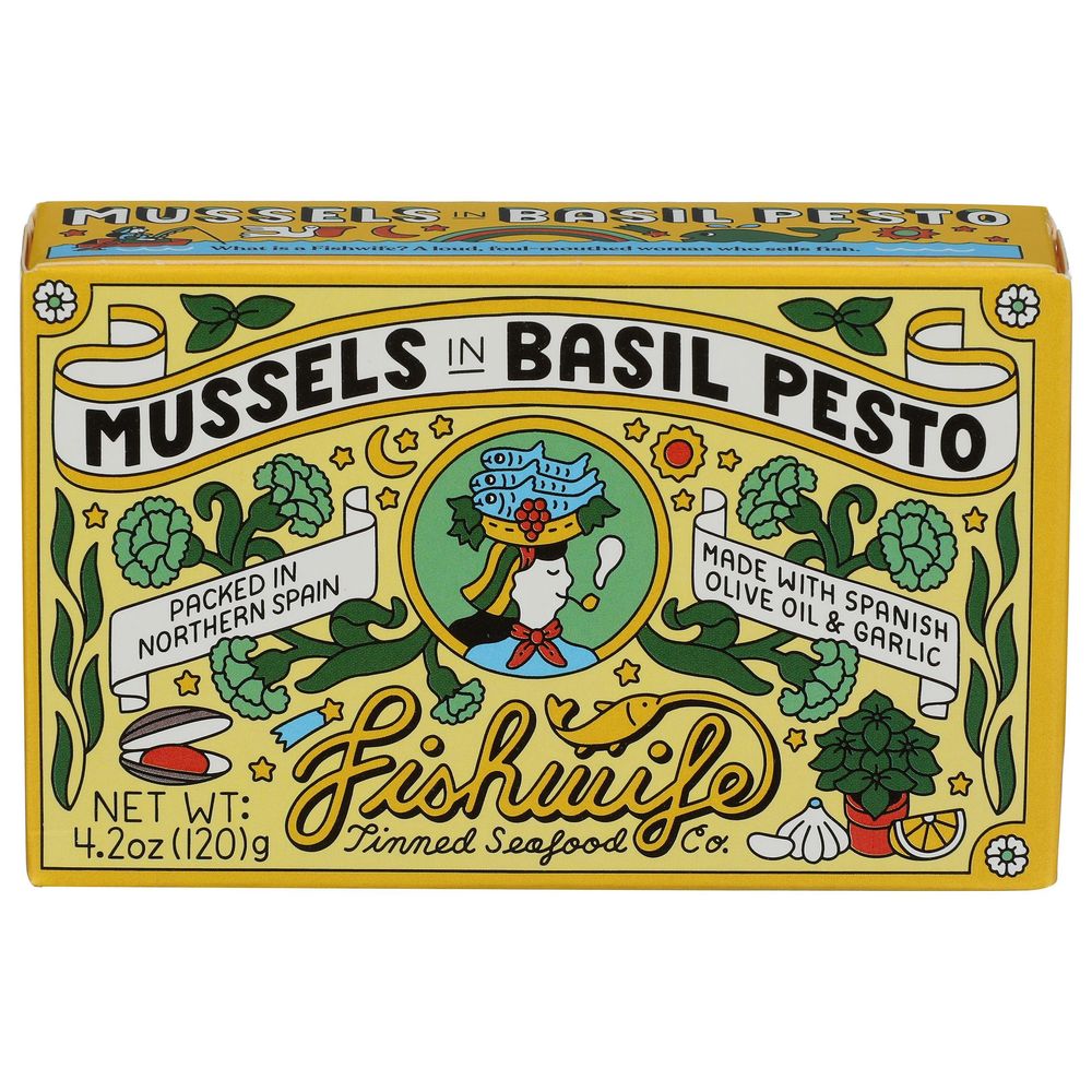 Fishwife Mussels With Basil Pesto, 4.2 Ounce -- 12 Per Case