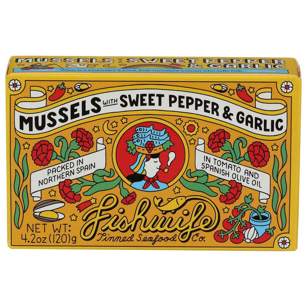 Fishwife Mussels With Sweet Peppers And Garlic, 4.2 Ounce -- 12 Per Case