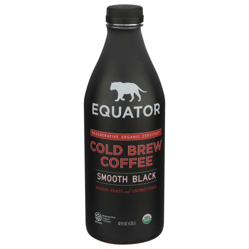 Equator Organic Smooth Black Cold Brew Coffee, 42 Fluid Ounce -- 6 Per Case