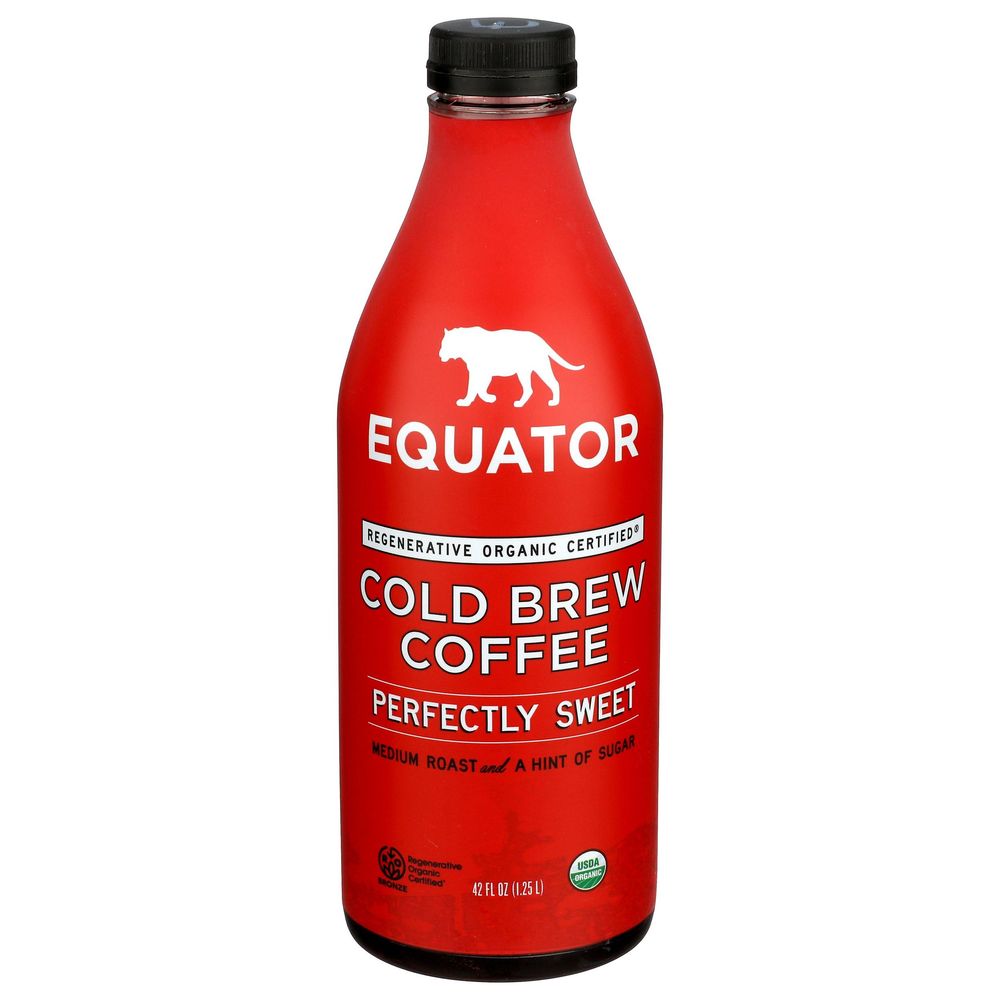 Equator Organic Perfectly Sweet Cold Brew Coffee, 42 Fluid Ounce -- 6 Per Case