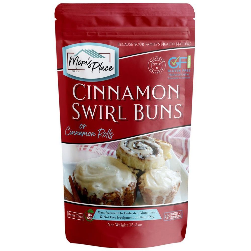Mom's Place Gluten Free Cinnamon Swirl Bun Or Cinnamon Roll Mix, 15.2 Ounce -- 6 Per Case