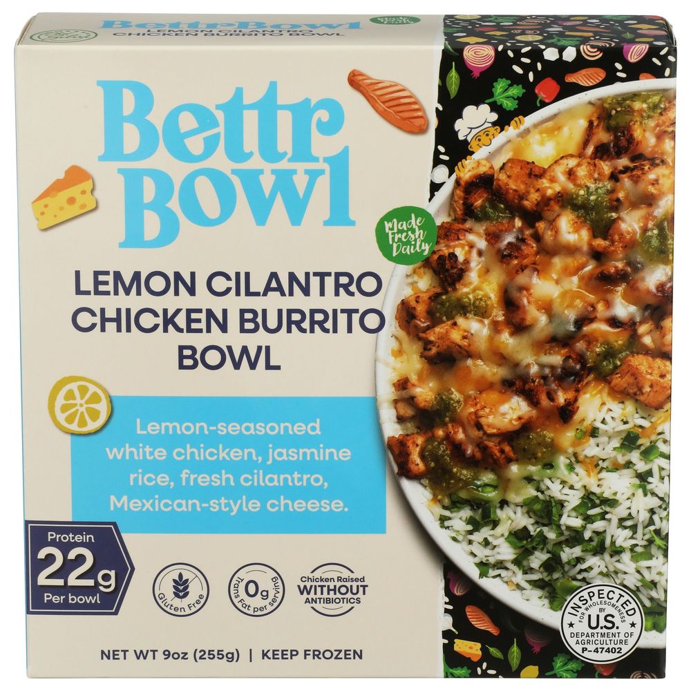 Bettr Bowl Lemon Cilantro Chicken Burrito Bowl, 9 Ounce -- 10 Per Case