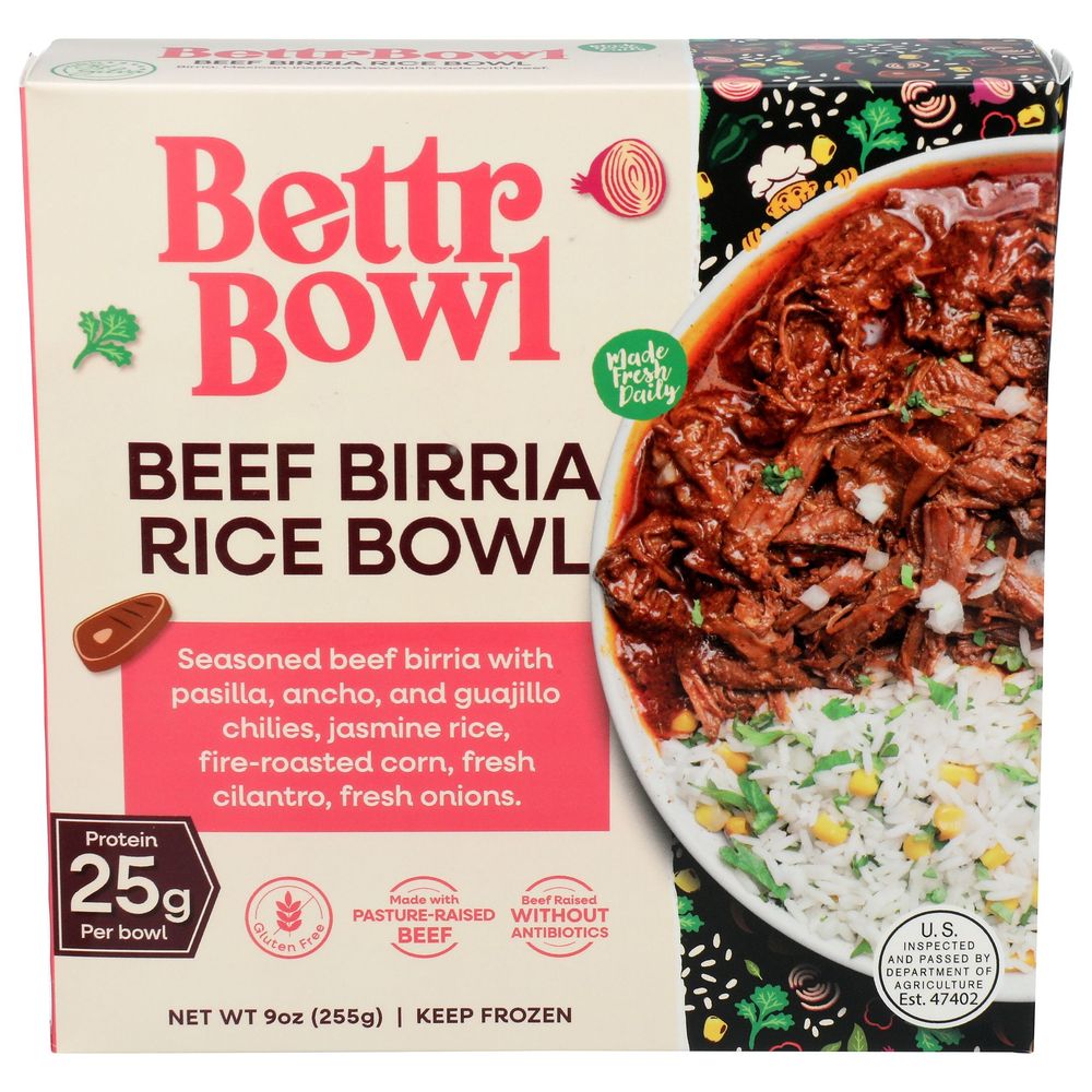 Bettr Bowl Beef Birria Rice Bowl, 9 Ounce -- 10 Per Case