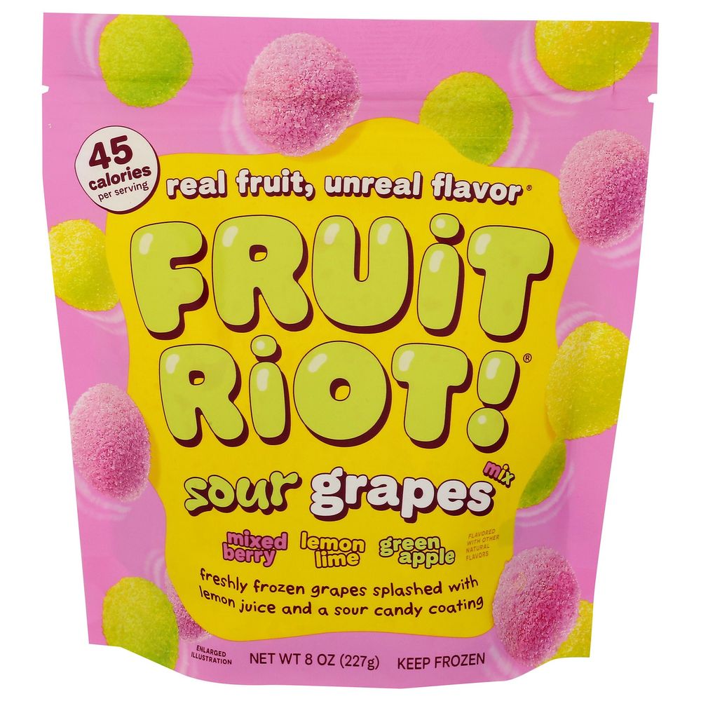 Fruit Riot Mixed Berry Lemon Lime Green Apple Sour Grapes Mix, 8 Ounce -- 6 Per Case