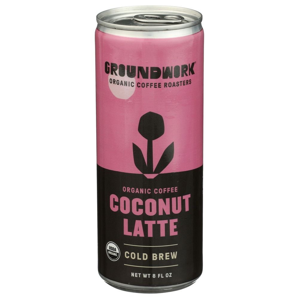 Groundwork Organic Coconut Latte Cold Brew Coffee, 8 Fluid Ounce -- 12 Per Case
