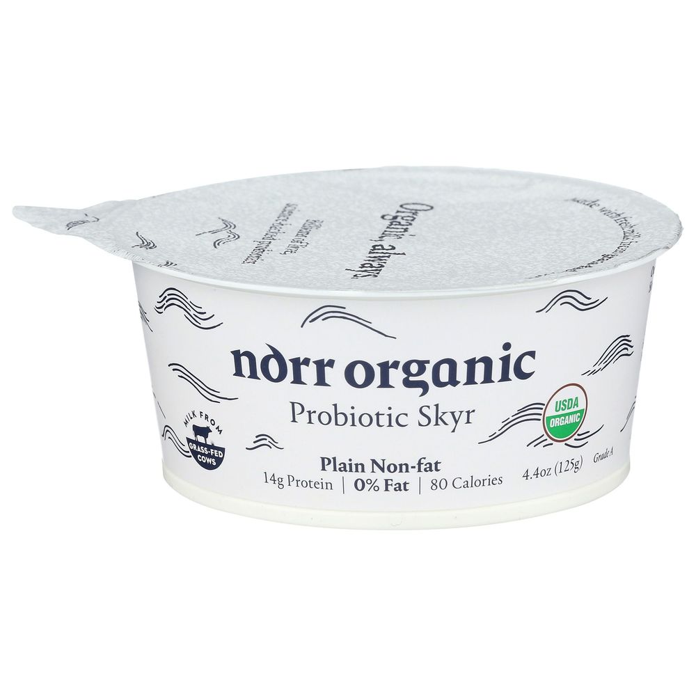 Norr Organic Plain Non Fat Probiotic Skyr, 4.4 Ounce -- 12 Per Case