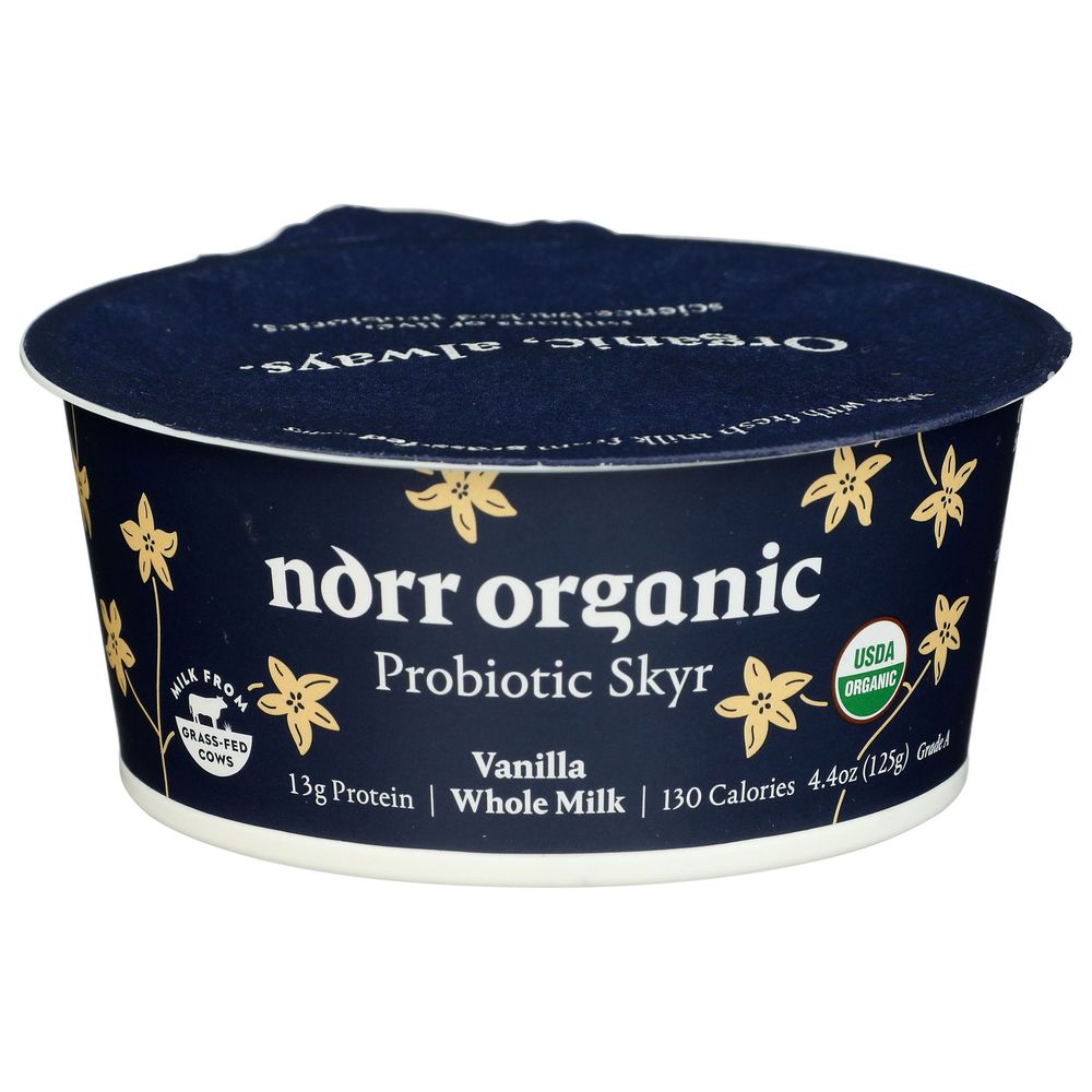 Norr Organic Vanilla And Chamomile Whole Milk Probiotic Skyr, 4.4 Ounce -- 12 Per Case