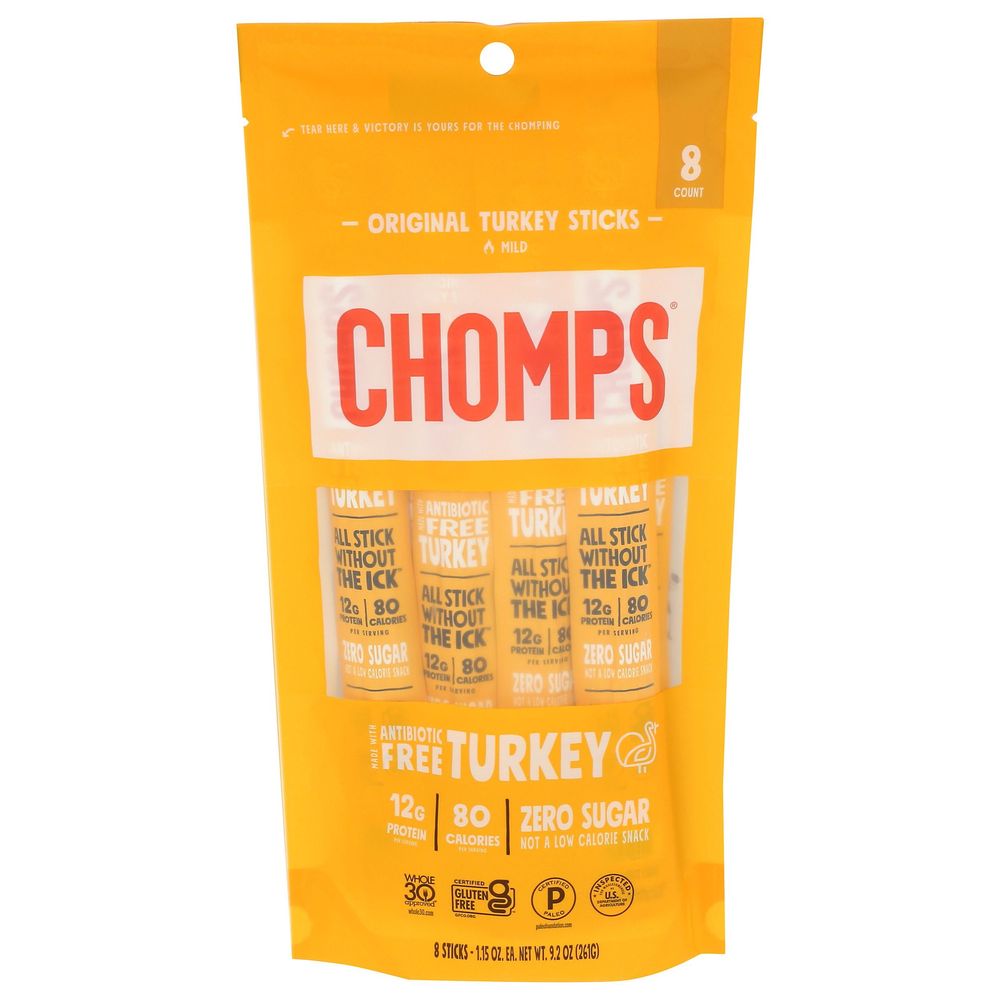 Chomps Original Turkey Sticks, 9.2 Ounce -- 8 Per Case
