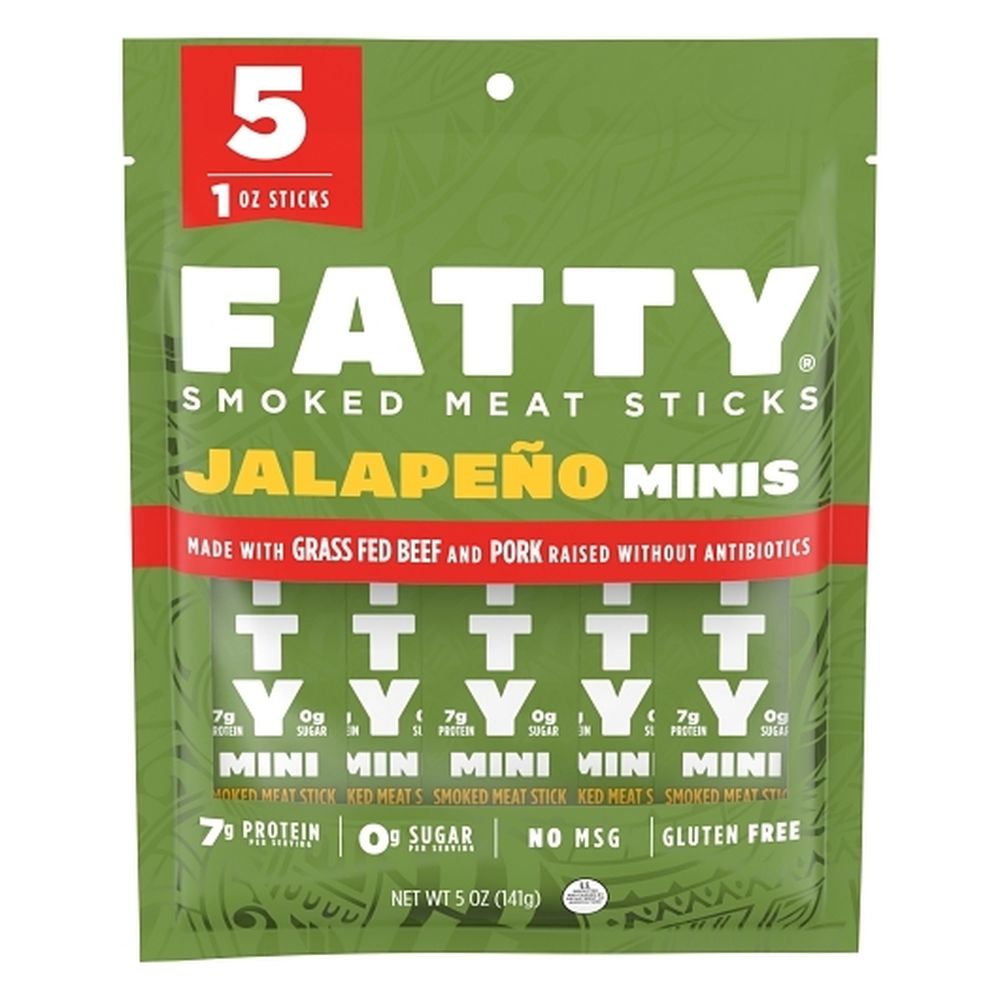 Fatty Jalapeno Mini Smoked Meat Sticks, 5 Ounce -- 16 Per Case