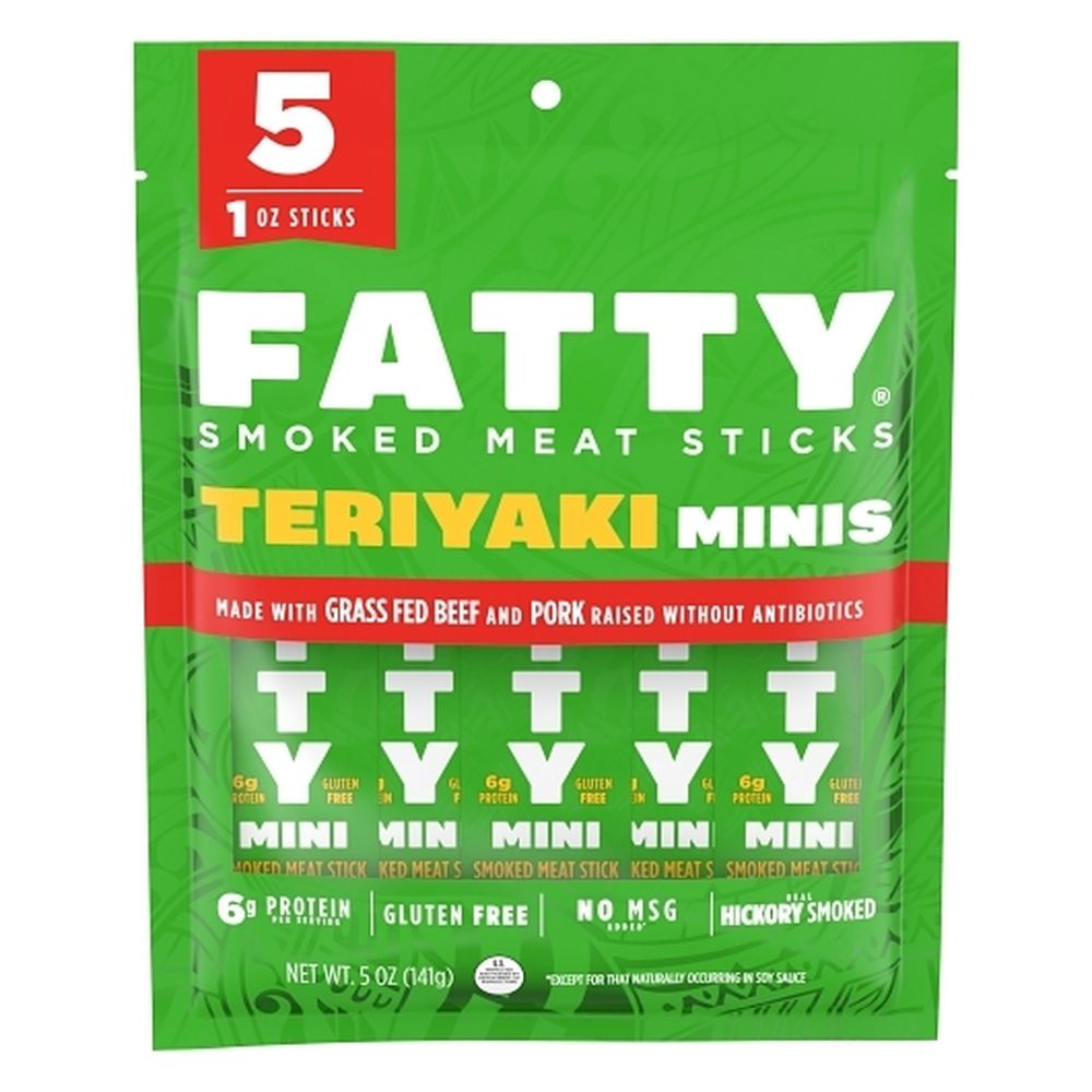 Fatty Teriyaki Mini Smoked Meat Stick, 5 Ounce -- 16 Per Case