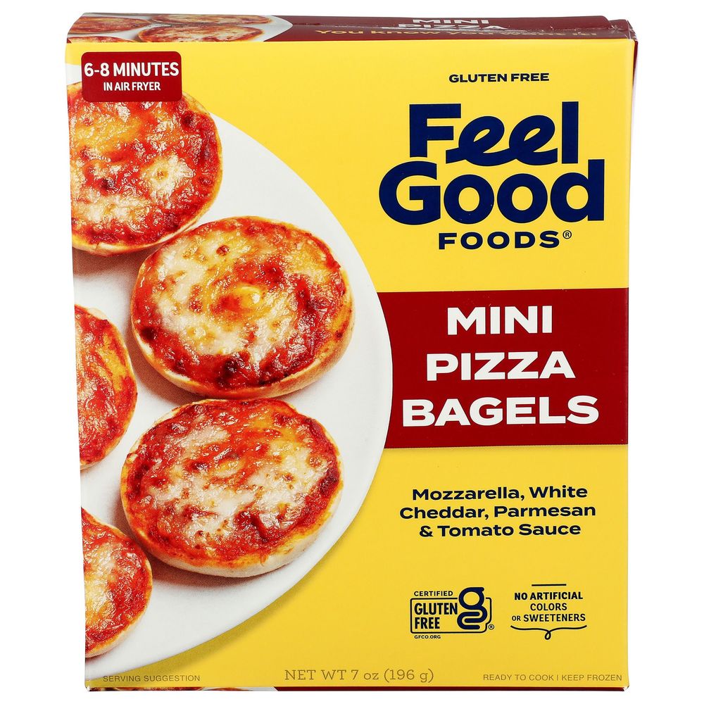 Feel Good Three Cheese Mini Pizza Bagels, 7 Ounce -- 9 Per Case