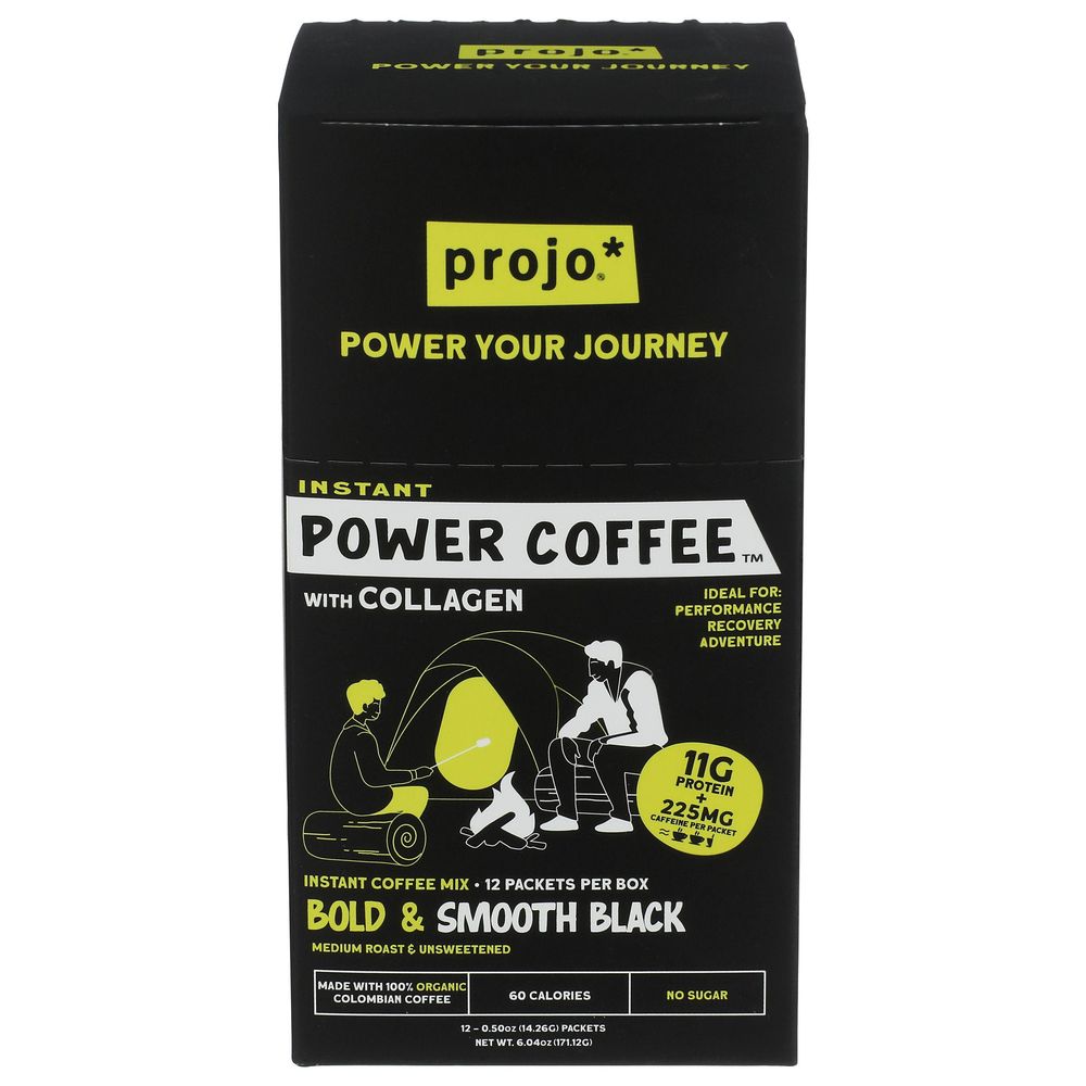 Projo Bold Black Instant Coffee With Collagen, 5.93 Ounce -- 6 Per Case