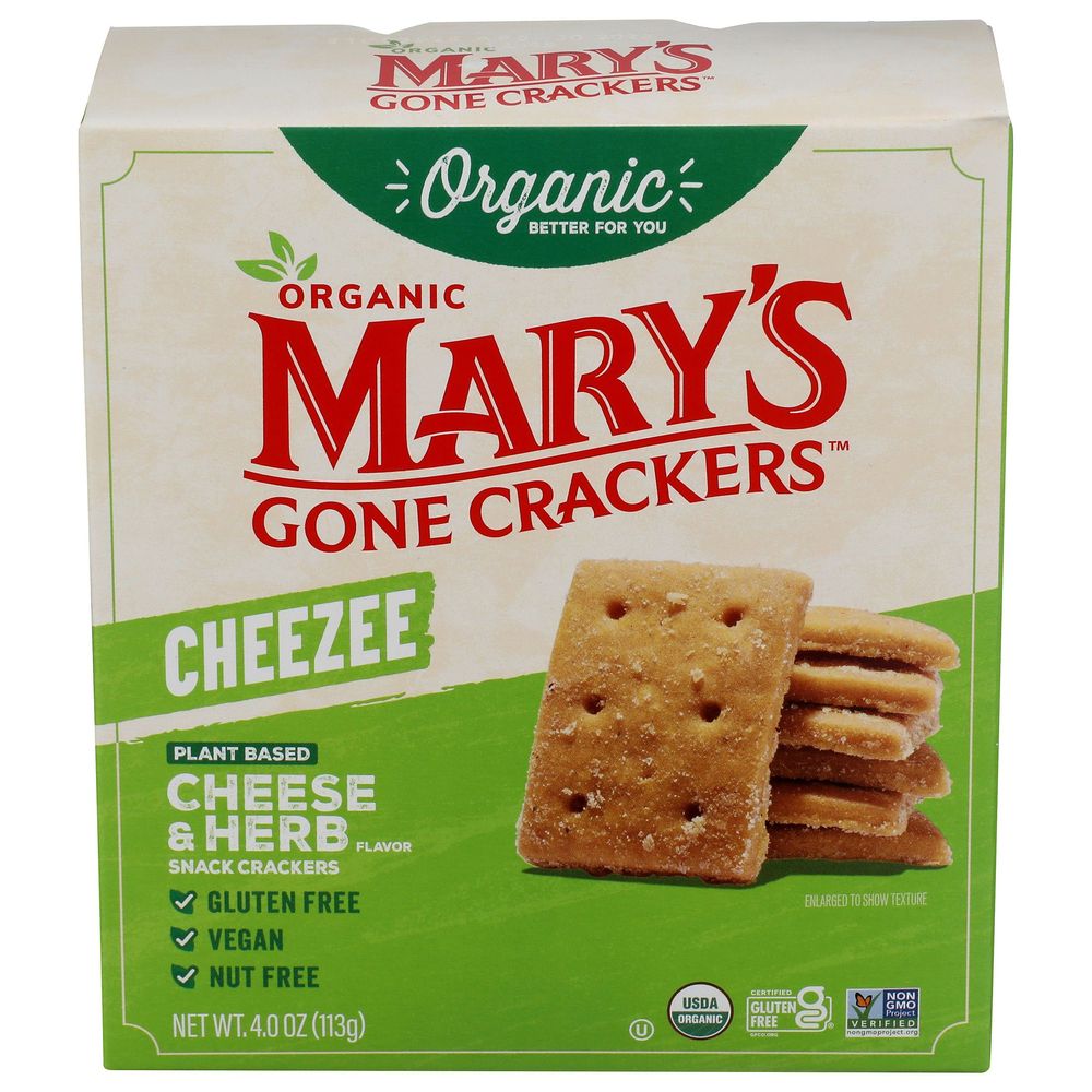 Mary's Gone Crackers Organic Plant Based Cheese And Herb Crackers, 4 Ounce -- 6 Per Case