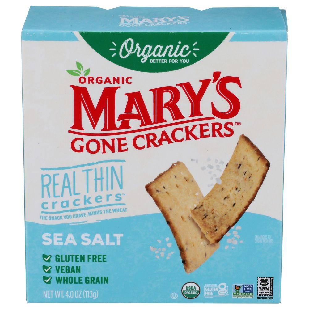 Mary's Gone Crackers Organic Sea Salt Real Thin Crackers, 4 Ounce -- 6 Per Case