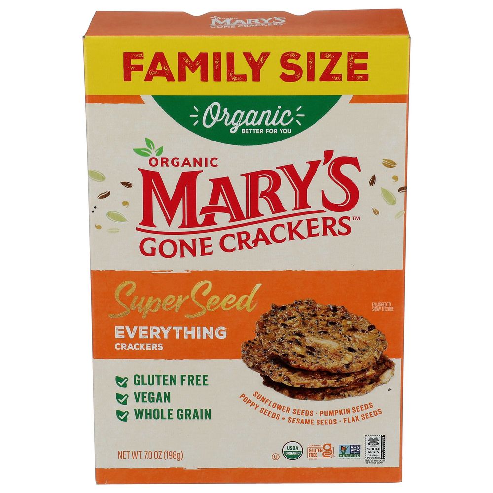 Mary's Gone Crackers Organic Super Seed Everything Crackers, 7 Ounce -- 6 Per Case