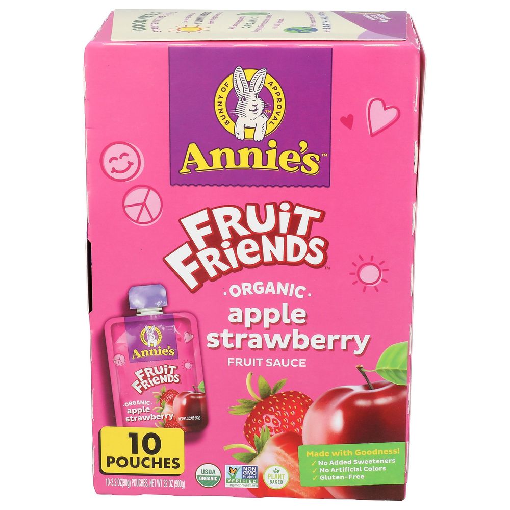 Annies Fruit Friends Organic Apple Strawberry Fruit Sauce, 3.2 Ounce -- 40 Per Case