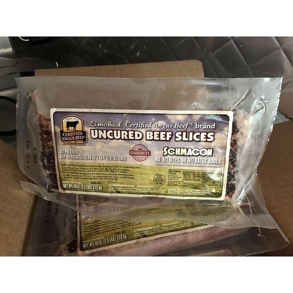Certified Angus Beef Schmacon Uncured Beef Slices, 2.5 Pound -- 4 Per Case