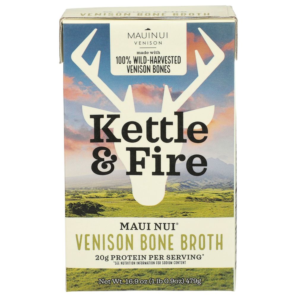Kettle & Fire Maui Nui 100 Percent Wild-harvested Venison Bone Broth, 16.9 Ounce -- 6 Per Case