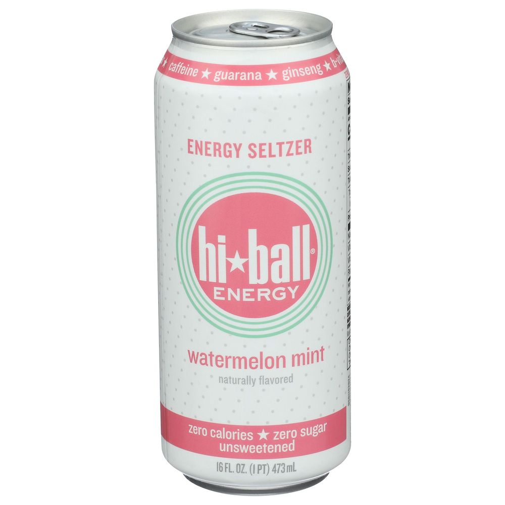 Hiball Watermelon Mint Energy Seltzer, 16 Fluid Ounce -- 12 Per Case