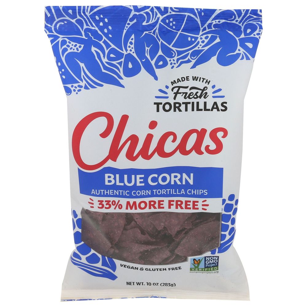 Chicas Blue Corn Tortilla Chips, 10 Ounce -- 9 Per Case