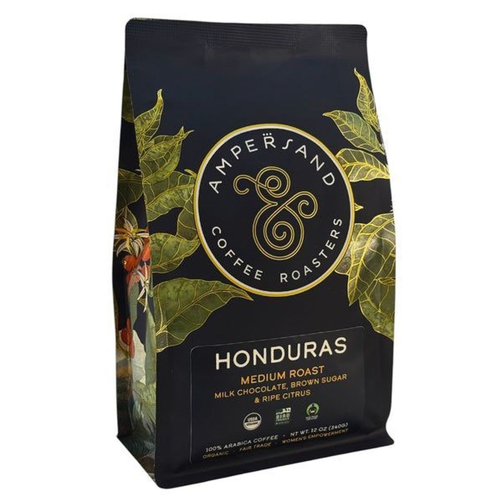 Ampersand Organic Honduras Medium Roast Whole Bean Coffee, 12 Ounce -- 6 Per Case