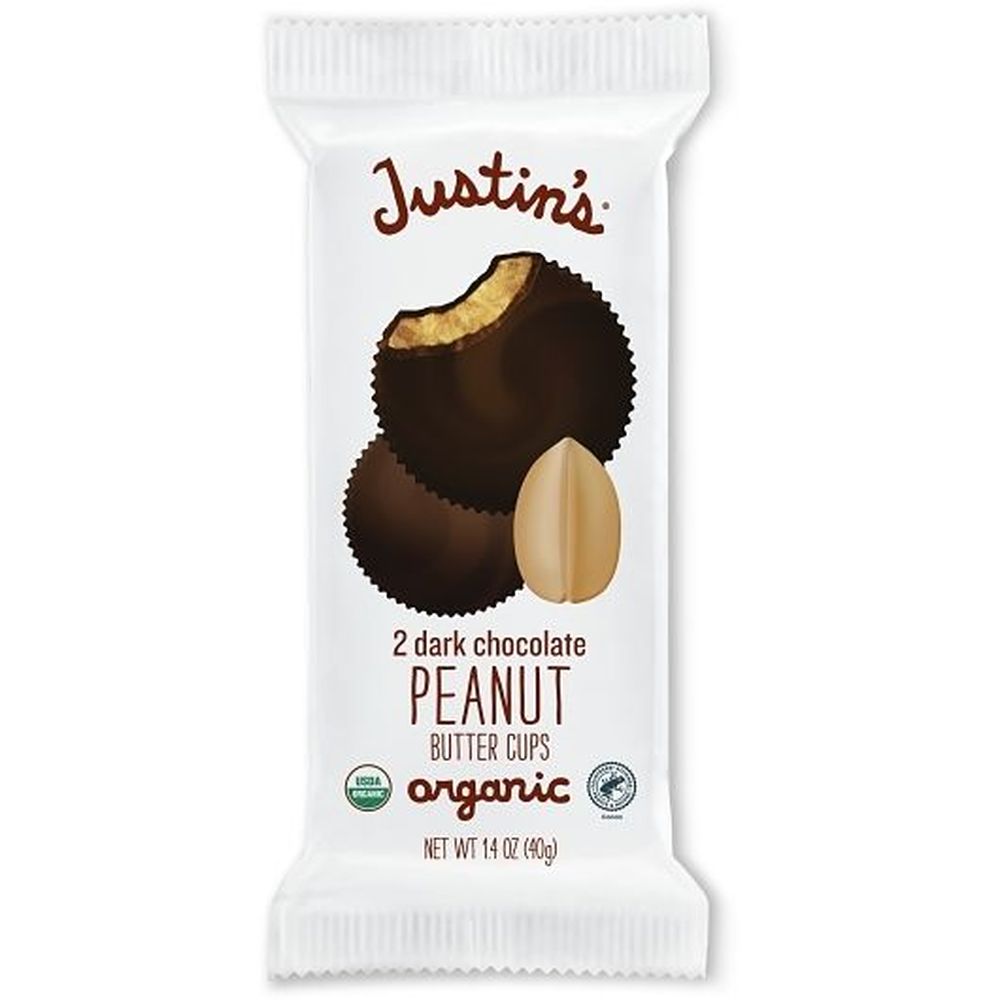 Justin's Organic Dark Chocolate Peanut Butter Cup, 1.4 Ounce -- 72 Per Case