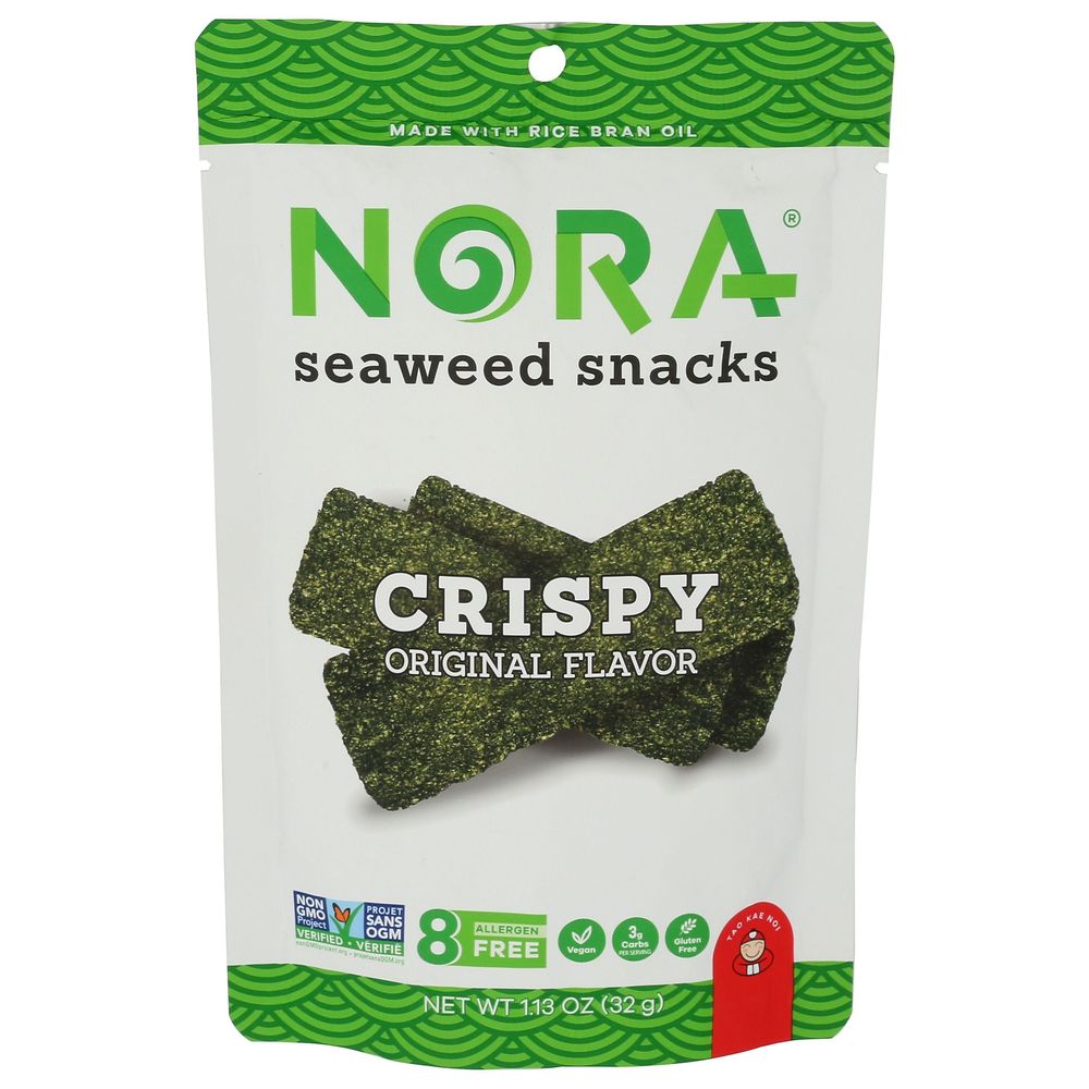 Nora Snacks Crispy Original Seaweed Snacks, 1 Ounce -- 12 Per Case